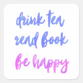 お茶を飲む読と本を楽しむ スクエアシール (正面)