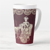 お茶を飲む カフェラテマグ (右アングル)