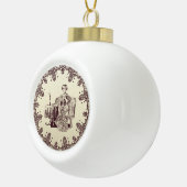 お茶を飲む セラミックボールオーナメント (右)