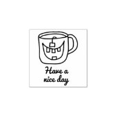 お茶を飲む ラバースタンプ (インプリント)