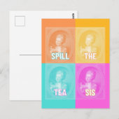 「お茶を飲む」(ヴィンテージポートレートポップ・アートのアート) ポストカード (正面/裏面)