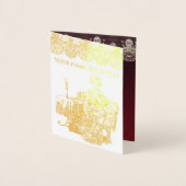 お茶を飲む 箔カード (正面)