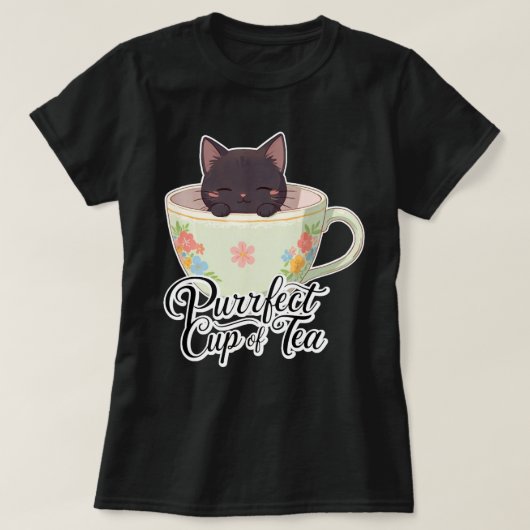 お茶を飲む Tシャツ (デザイン正面)