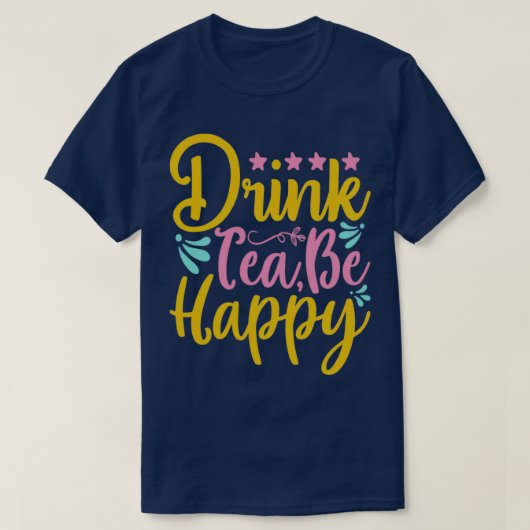 お茶を飲む Tシャツ (デザイン正面)