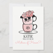 お茶を飲めば花嫁の名札になる 招待状 (正面)