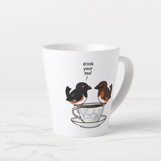 お茶を飲め カフェラテマグ (右アングル)