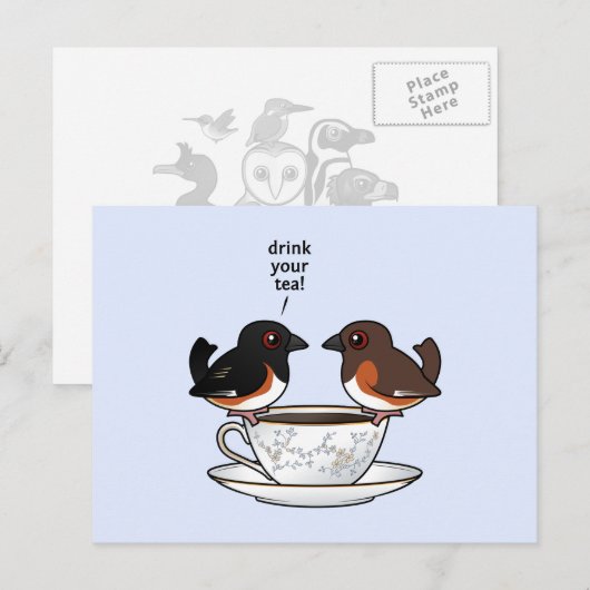お茶を飲め ポストカード (正面/裏面)