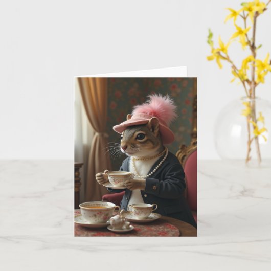 お茶を飲もう カード (黄色い花)