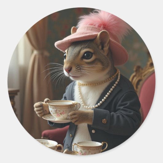 お茶を飲もう ラウンドシール (正面)