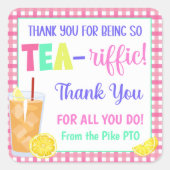 お茶を飲んでくれてありがとう スクエアシール (正面)