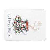 お茶を飲んで飲む – お茶の感動的引用文 マグネット (横)