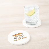 お茶を飲んで、スローガンおもしろい、お茶カップ コースター (側面)