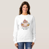 お茶を飲読み、本を楽しむ | 居心地読の良さ スウェットシャツ (正面フル)