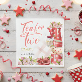 お茶を2つ、お茶の花の誕生日 スタンダードランチョンナプキン