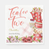 お茶を2つ、お茶の花の誕生日 スタンダードランチョンナプキン (正面)