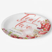 お茶を2つ、お茶の花の誕生日 ペーパープレート (アングル)