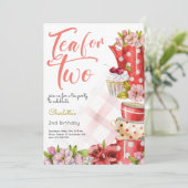 お茶を2つ、お茶の花の誕生日 招待状 (スタンド正面)