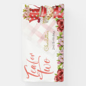 お茶を2つ、お茶の花の誕生日 横断幕 (縦)