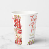 お茶を2つ、お茶の花の誕生日 紙コップ (右)