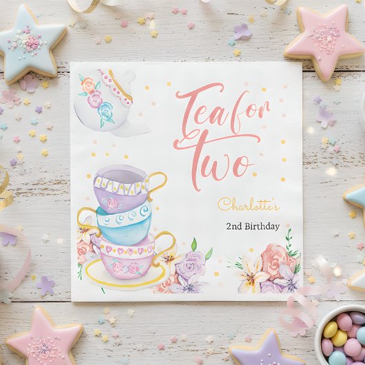 お茶を2つ、お茶の誕生日 スタンダードランチョンナプキン