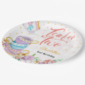 お茶を2つ、お茶の誕生日 ペーパープレート (アングル)