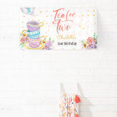 お茶を2つ、お茶の誕生日 横断幕 (インサイチュ)