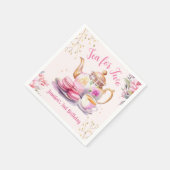 お茶を2つ！ガールピンクフローラ2nd誕生日パーティー スタンダードカクテルナプキン (角)