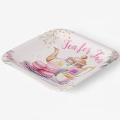 お茶を2つ！ガールピンクフローラ2nd誕生日パーティー ペーパープレート (傾斜あり)