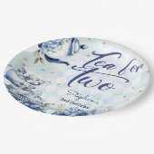 お茶を2つ、2歳の誕生日子供へ ペーパープレート (アングル)