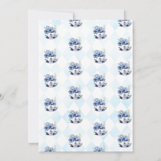 お茶を2つ、2歳の誕生日子供へ 招待状 (裏面)