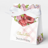 お茶を3つ、お茶の花の誕生日 フェイバーボックス (正面サイド)