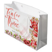 お茶を3つ、お茶の花の誕生日 ラージペーパーバッグ (裏面アングル)