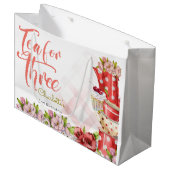 お茶を3つ、お茶の花の誕生日 ラージペーパーバッグ (正面アングル)