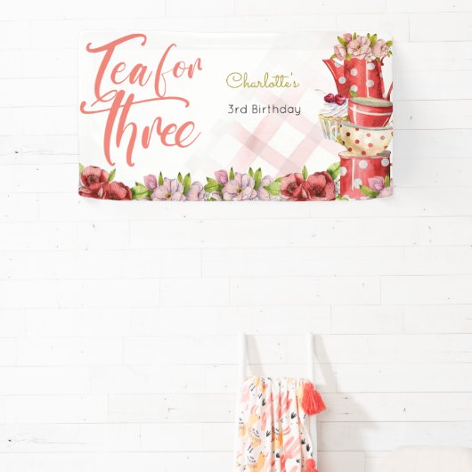 お茶を3つ、お茶の花の誕生日 横断幕 (インサイチュ)