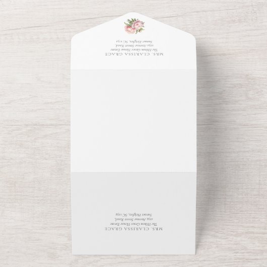 お茶エレガントパーティーの水の色をすべて1つ オールインワン招待状 (外側)