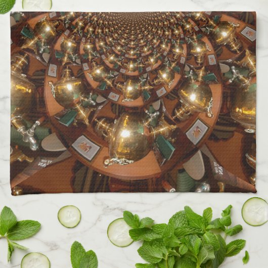 お茶エレガント文化 – ヴィンテージSamovars キッチンタオル (折り畳み)