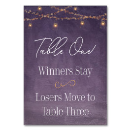 お茶エレガント灯パープルバンコテーブルワン テーブルナンバー