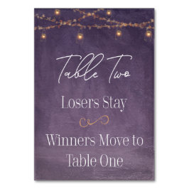 お茶エレガント灯パープルバンコテーブル2 テーブルナンバー