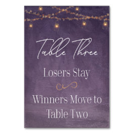 お茶エレガント灯パープルバンコテーブル3 テーブルナンバー