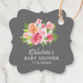 お茶エレガント赤ちゃんシャワーお願いギフトラベル フェイバータグ (裏面)