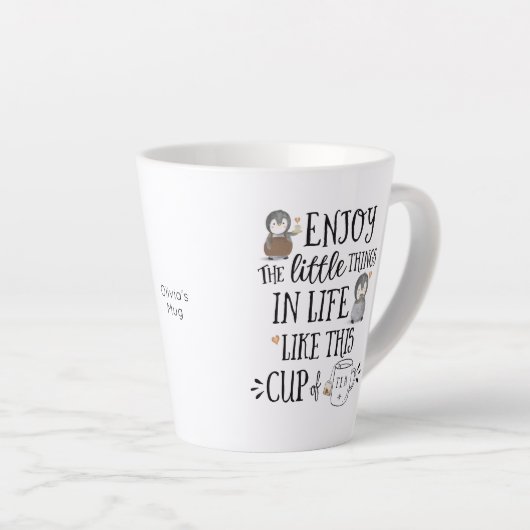 お茶カスタムの楽しむ様な人生の小さなもの カフェラテマグ (右アングル)