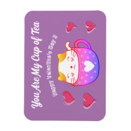 お茶カップの中に猫が入ったフレキシブルなフォトマグネット マグネット