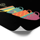 お茶カラフル/コーヒーカップを積み重ね、マグカップを蒸す ポスター (角)