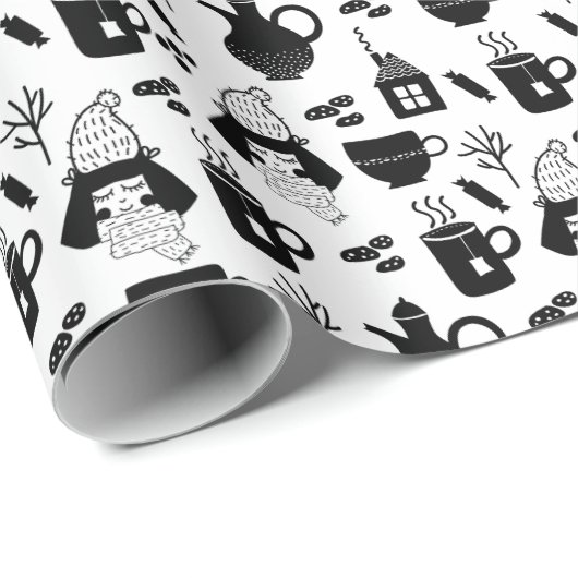 お茶ココアホットチョコレートマグカップ ラッピングペーパー (ロールコーナー)