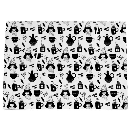 お茶ココアホットチョコレートマグカップ ラージペーパーバッグ (正面)