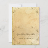お茶ステンドヴィンテージウェディング1 – テーブル番号名 招待状 (裏面)