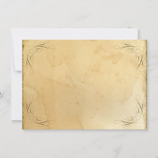 お茶ステンドヴィンテージウェディング1 – テーブル番号名 招待状 (正面)