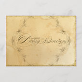 お茶ステンドヴィンテージウェディング1 – ドライブの向き エンクロージャーカード (裏面)