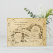 お茶ステンドヴィンテージウェディング1 – リハーサルディナー 招待状 (スタンド正面)