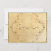 お茶ステンドヴィンテージウェディング1 - RSVPレスポンスカード 出欠カード (裏面)